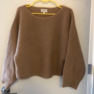 Lou & Grey 100% Cashmere Ribbed Cropped Sweater-S